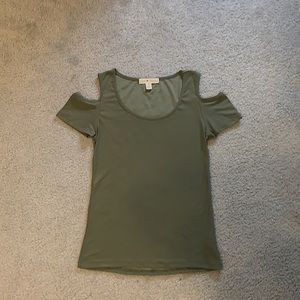 Olive Green Cold Shoulder Top!